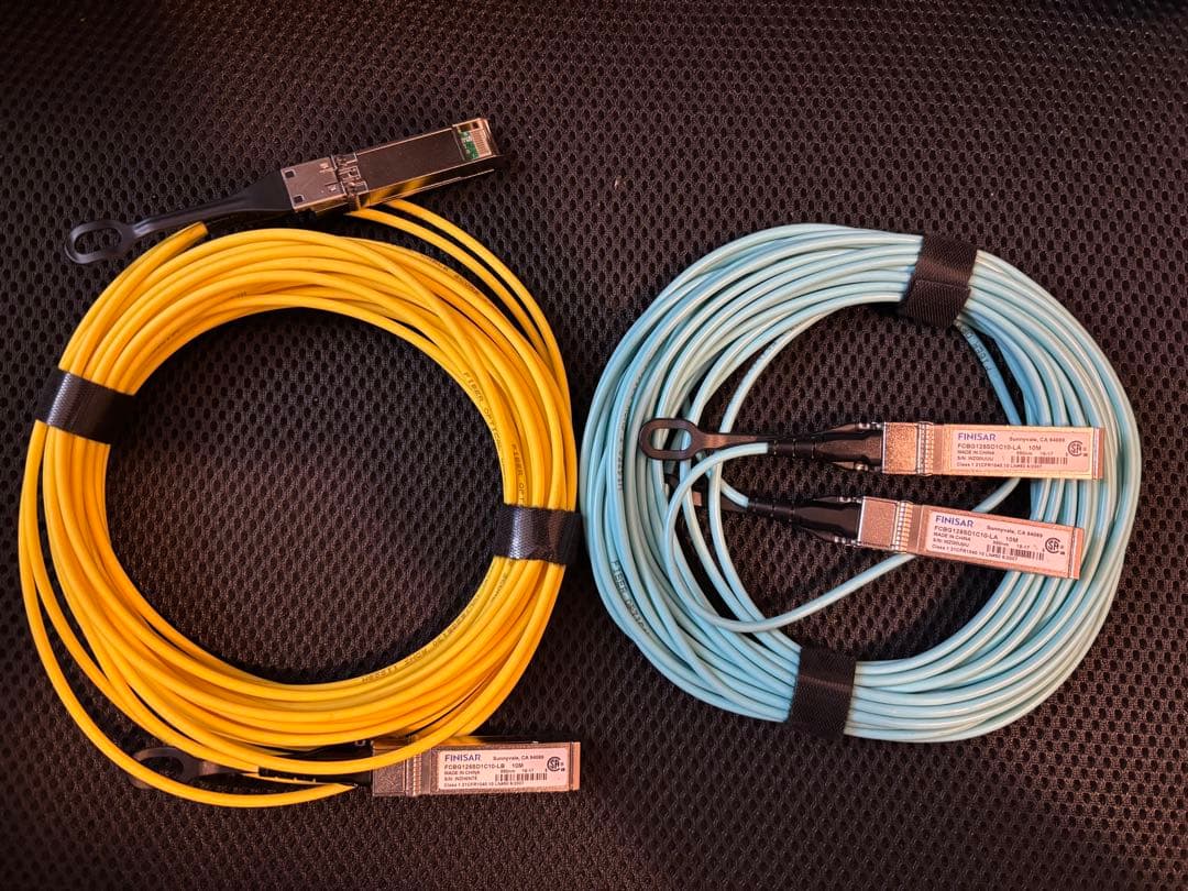 ConnectX-4 25GbE/10GbE +25G AOCケーブル　2セット