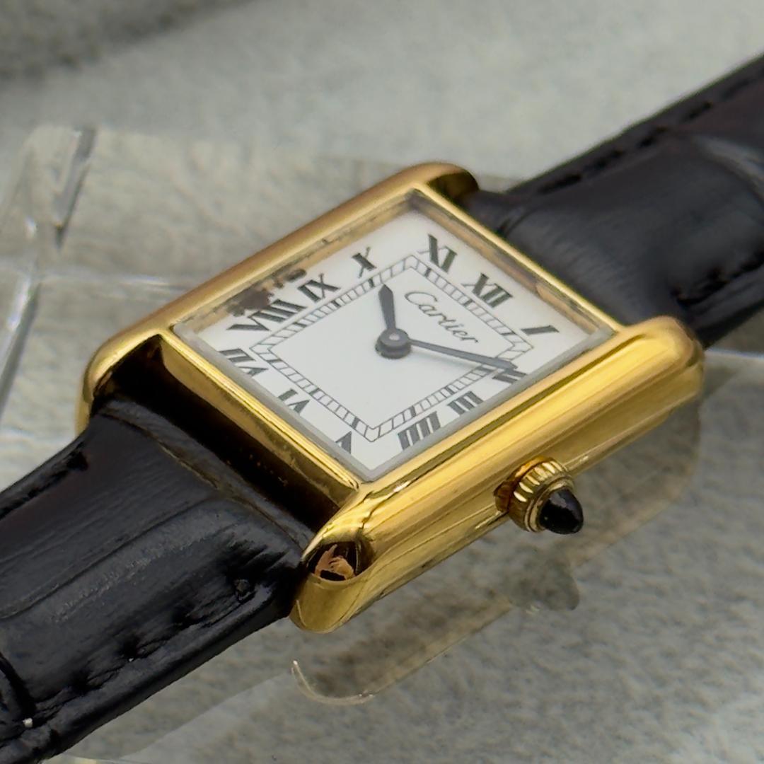 外装新品仕様 カルティエ ヴェルメイユ プレマストタンクSM 手巻時計 A411