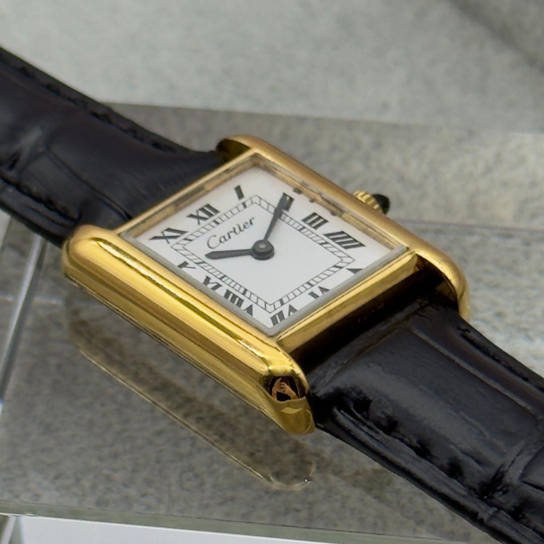 外装新品仕様 カルティエ ヴェルメイユ プレマストタンクSM 手巻時計 A411