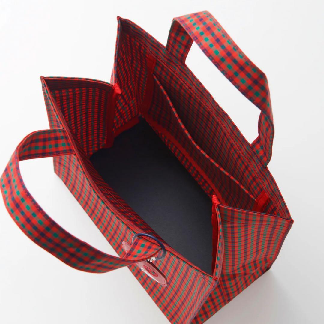 【新品タグ付き】 ファミリアトートバッグ ファミリアチェック 赤系チェック（大）