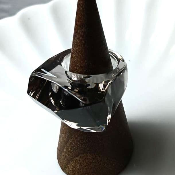 ♦2/2迄♦【美品】バカラ ルクソール リング クリスタル 指輪 グレー 10号