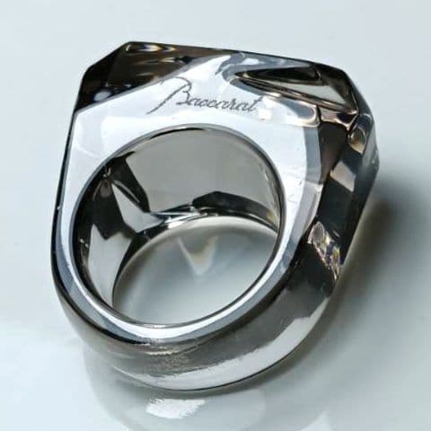 ♦2/2迄♦【美品】バカラ ルクソール リング クリスタル 指輪 グレー 10号