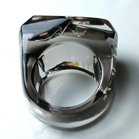 ♦2/2迄♦【美品】バカラ ルクソール リング クリスタル 指輪 グレー 10号