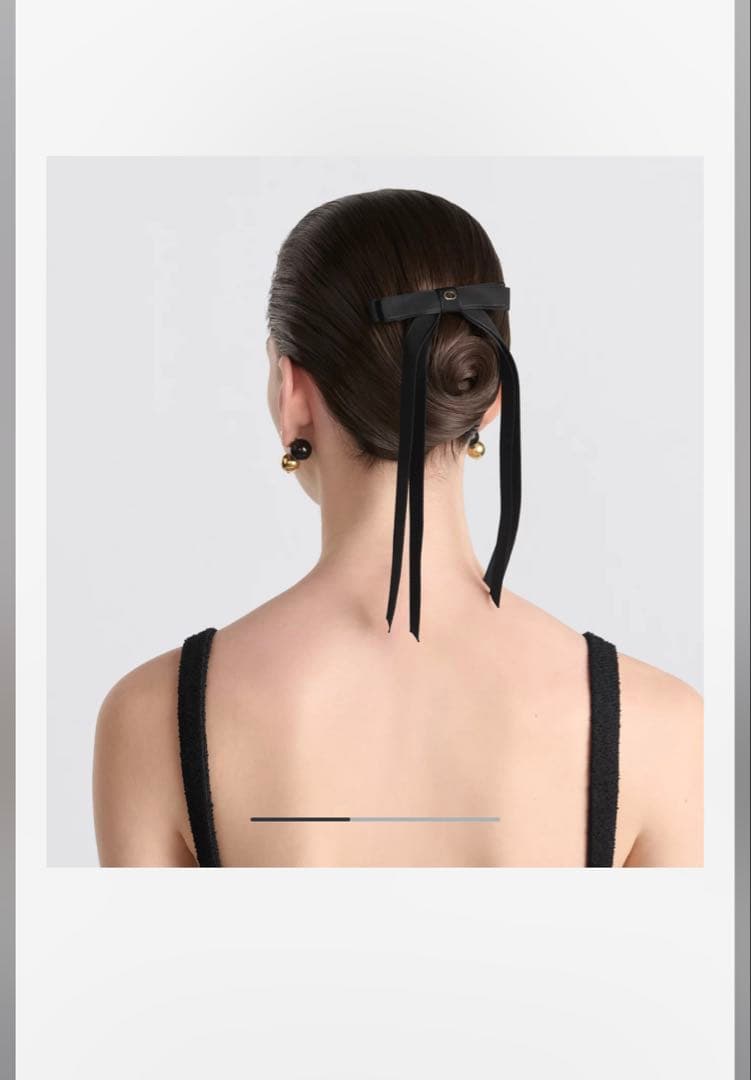 Dior Twist リボンバレッタ　黒