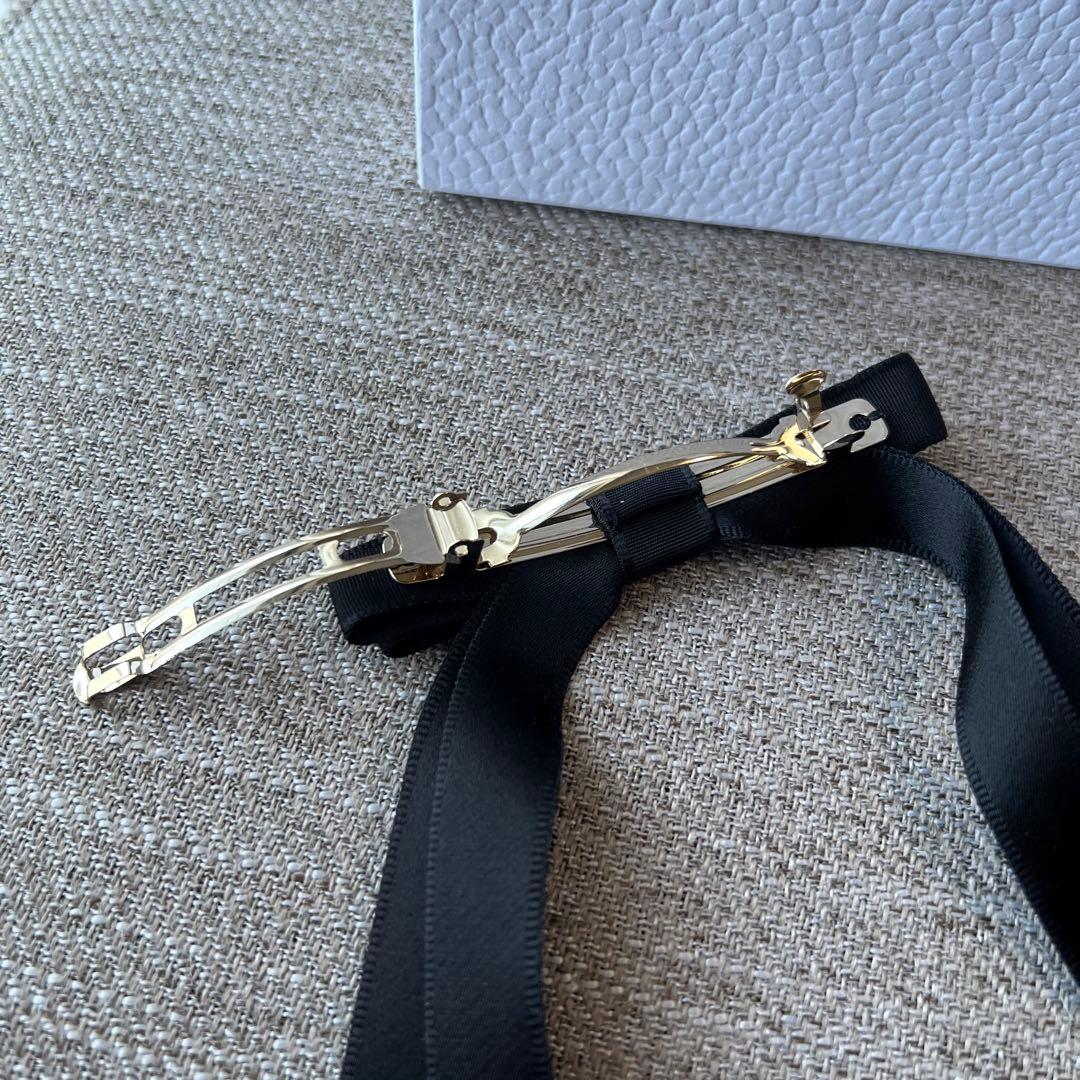 Dior Twist リボンバレッタ　黒