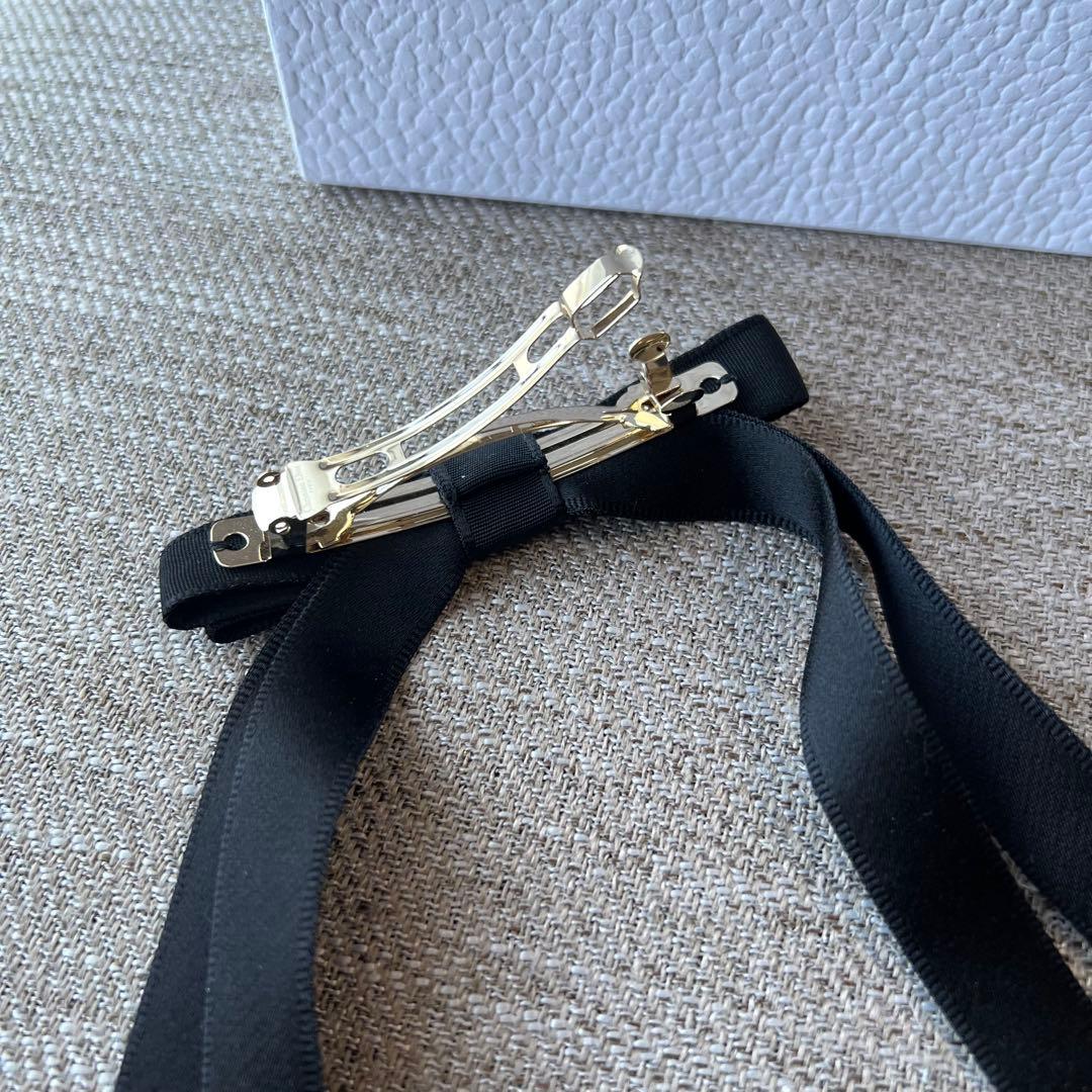 Dior Twist リボンバレッタ　黒