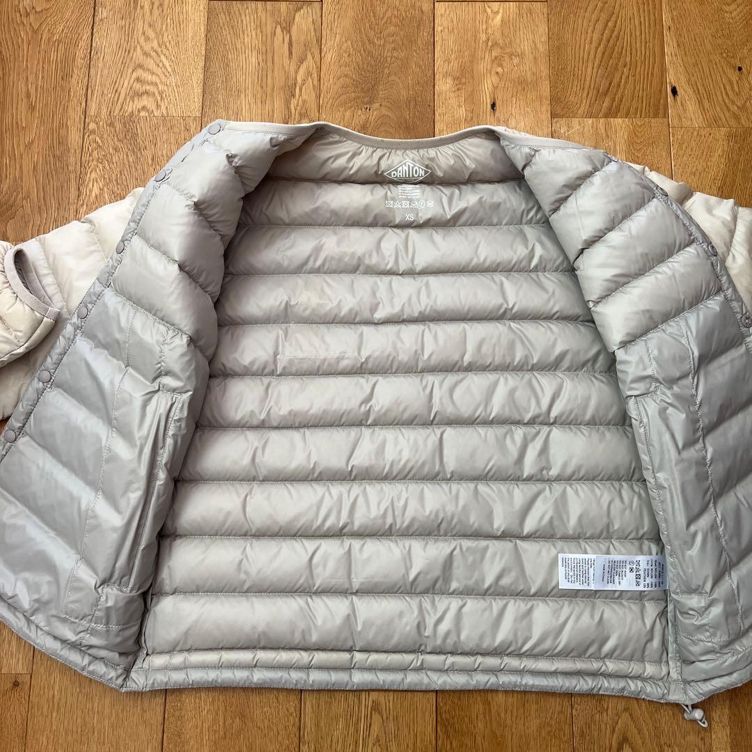 DANTON ダントン インナーダウン クルーネック オイスターホワイト 34