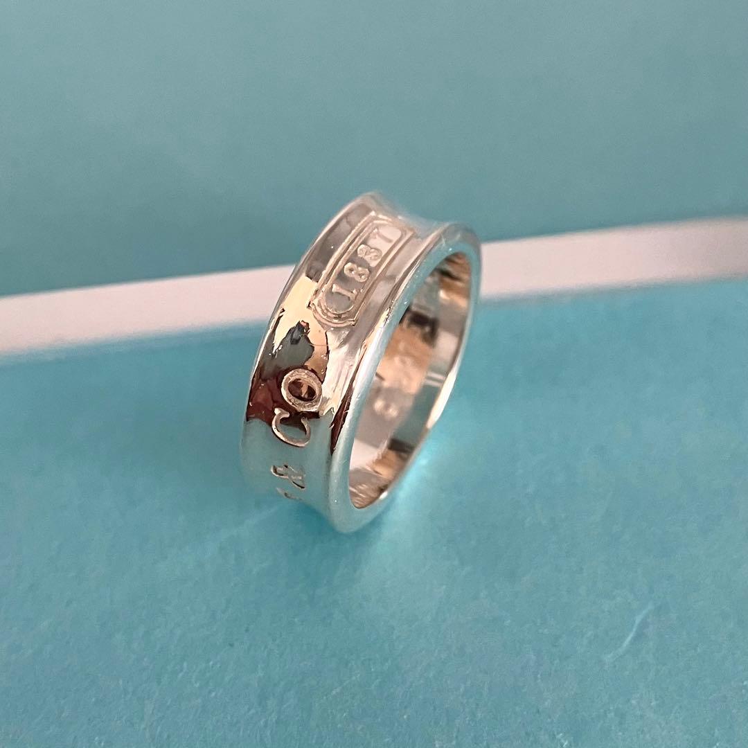 美品 TIFFANY＆Co ティファニー ナローリング 1837 約9号 925