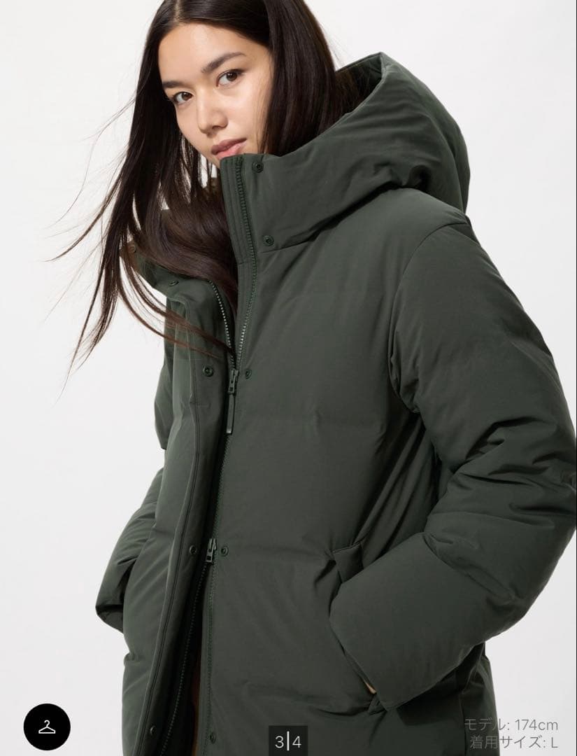 R　ユニクロ　シームレスダウンロングコート　ブラックM 新品未使用タグ付き