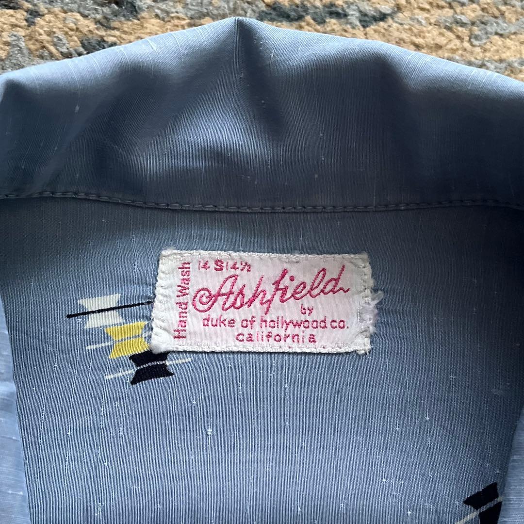 50s レーヨン シャツ アトミック カスリ ヴィンテージ 検 60s