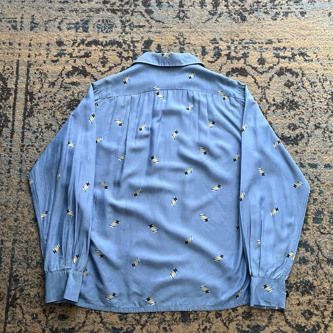 50s レーヨン シャツ アトミック カスリ ヴィンテージ 検 60s