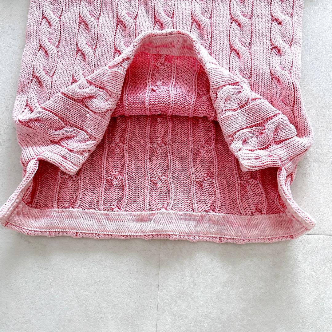 現行✨人気　ポロラルフローレンケーブルニットポロシャツピンクポニー刺繍希少サイズ