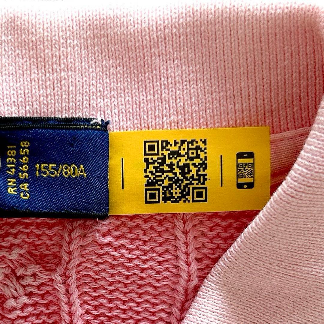 現行✨人気　ポロラルフローレンケーブルニットポロシャツピンクポニー刺繍希少サイズ