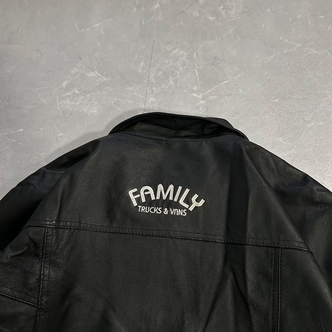 90s OLD レザー ドリズラージャケット スウィングトップ 本革 刺繍 古着