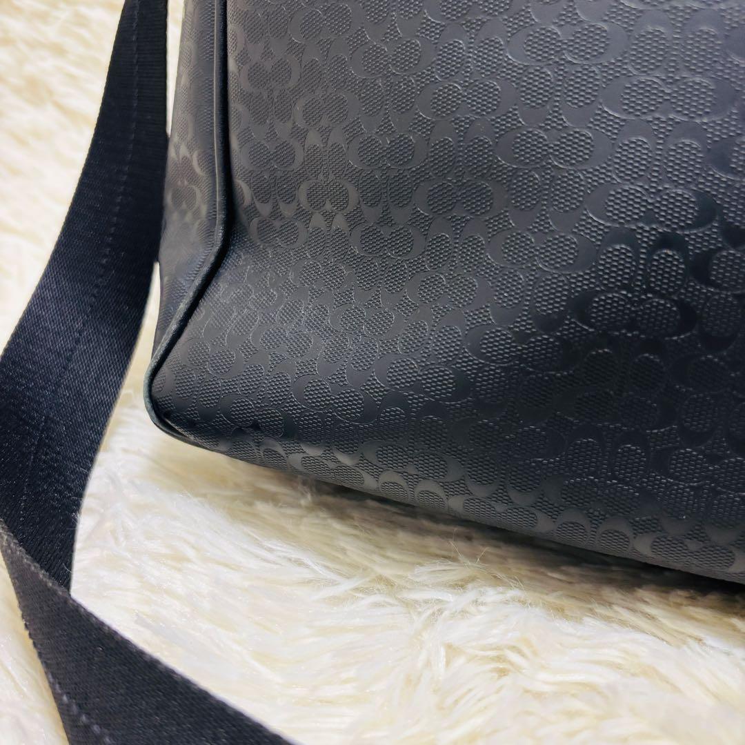 COACH コーチ ヘリテージ シグネチャー メッセンジャーバッグ ブラック