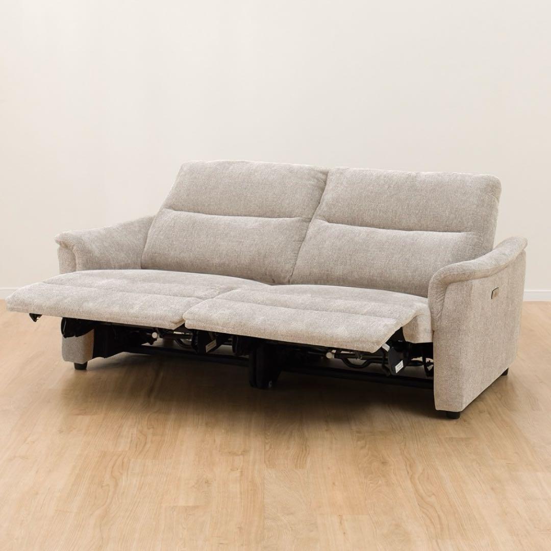 ニトリ　電動布張りリクライニングソファ(KK6133) 3人掛け　ベージュ