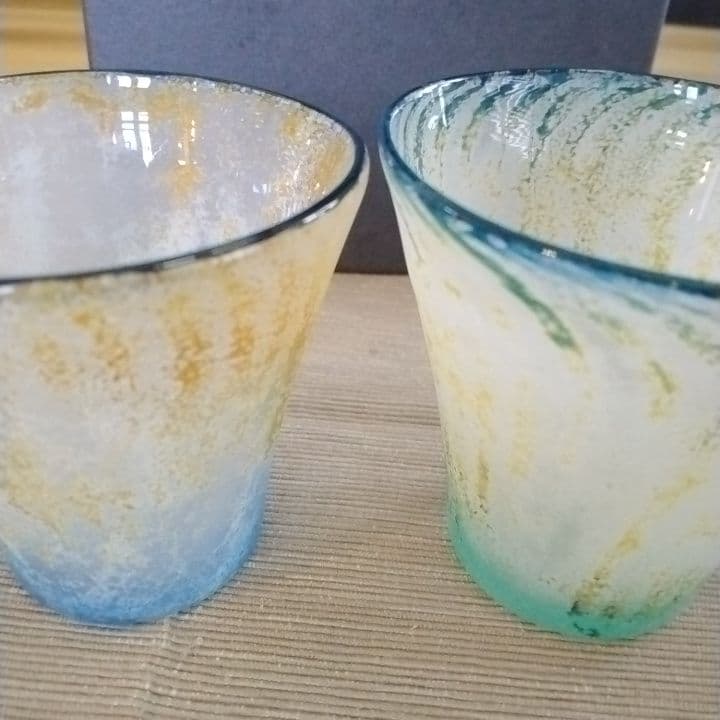 橋村野美知先生　硝子コップ2個セット 新品未使用自宅保管品