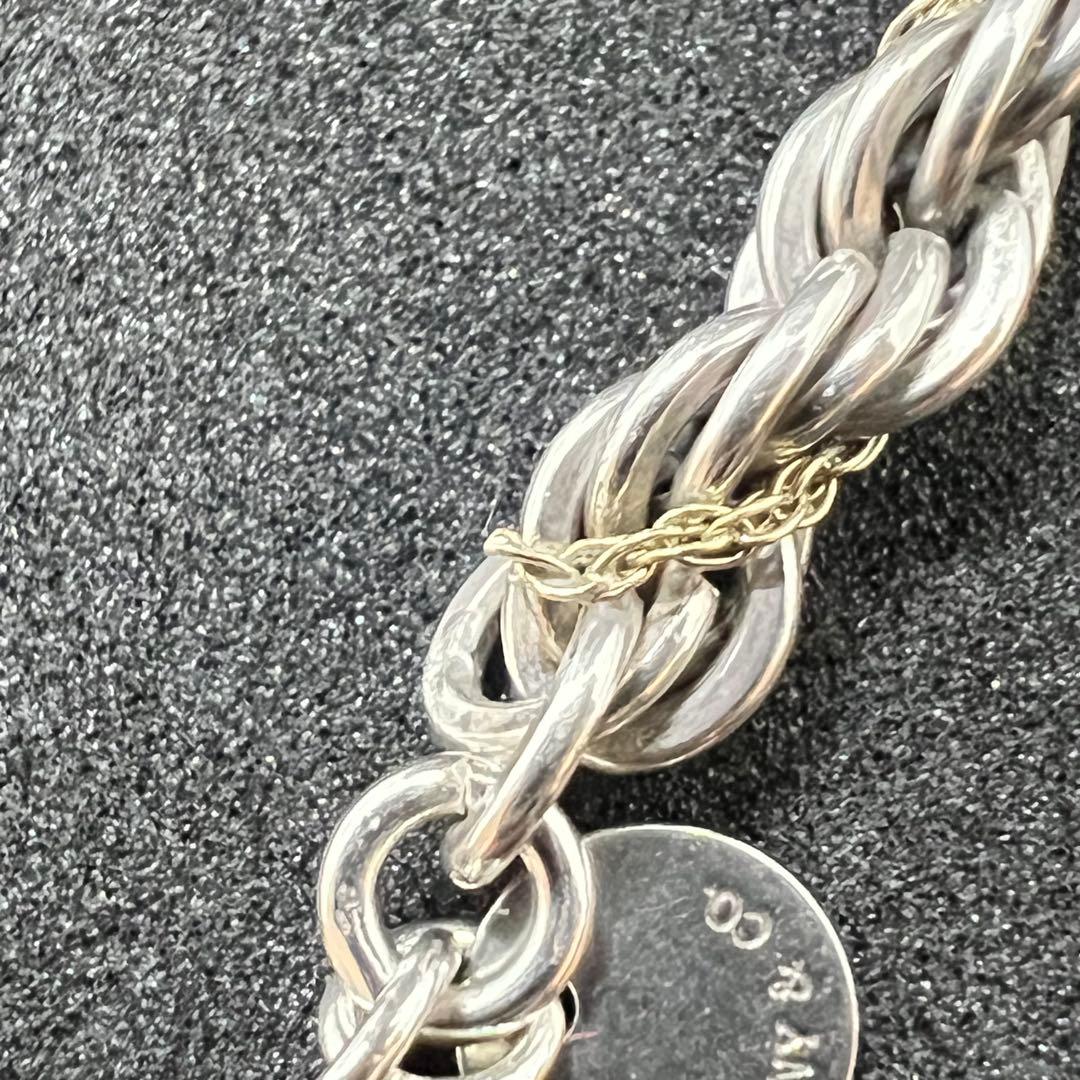 【ティファニー】ツイストコンビブレスレット　925/750