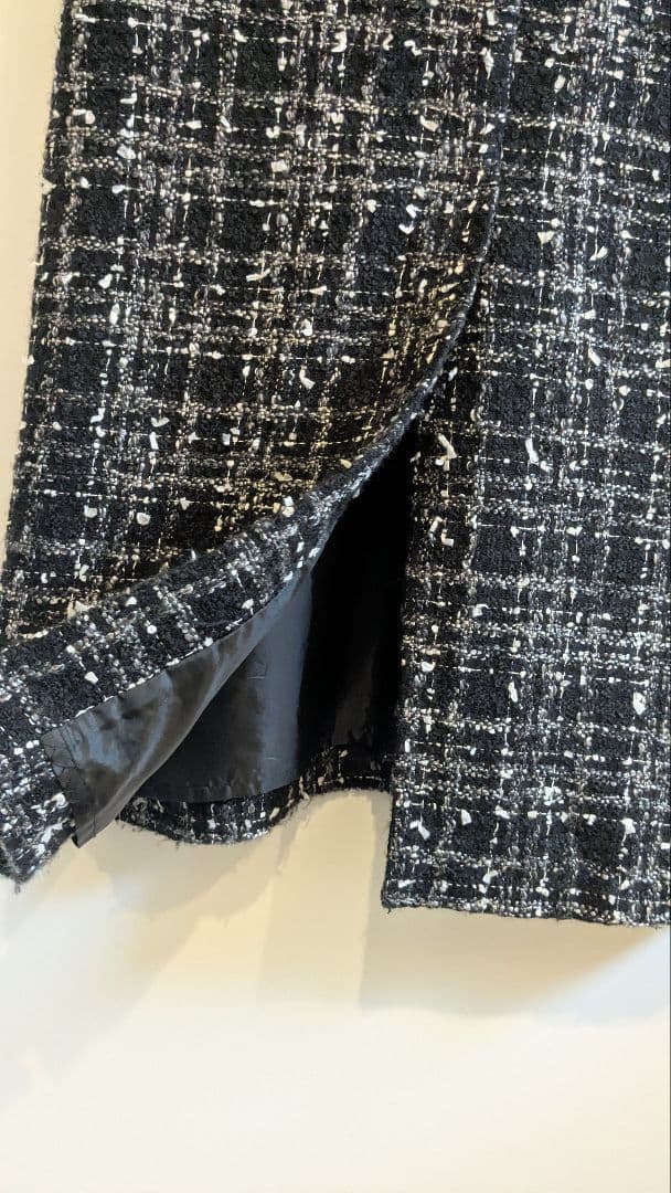 グレースコンチネンタル＊ジャンバースカート＊ロング丈　ツィード素材　ブラック系