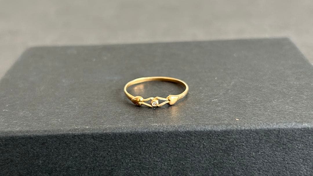 K18 ゴールド シンプルリング 細身デザイン　刻印あり