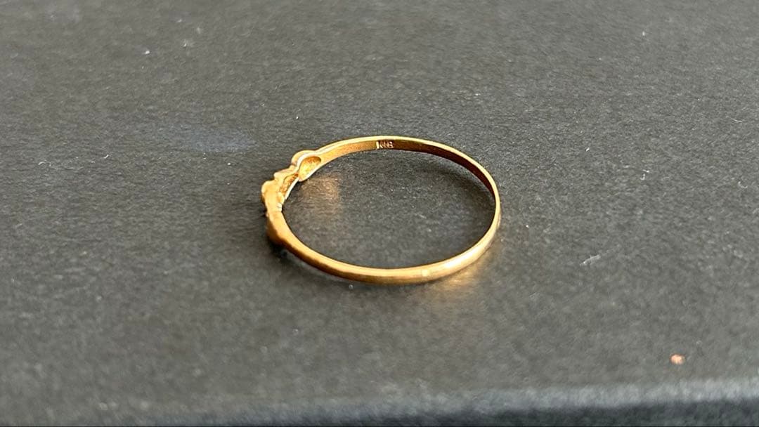 K18 ゴールド シンプルリング 細身デザイン　刻印あり