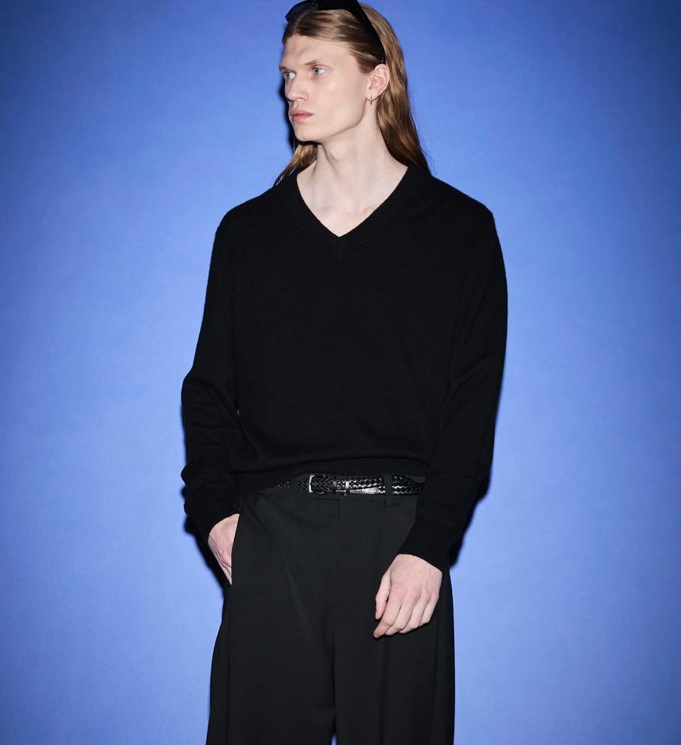 トップス entire studios KNIT V-NECK BLACK xs-s