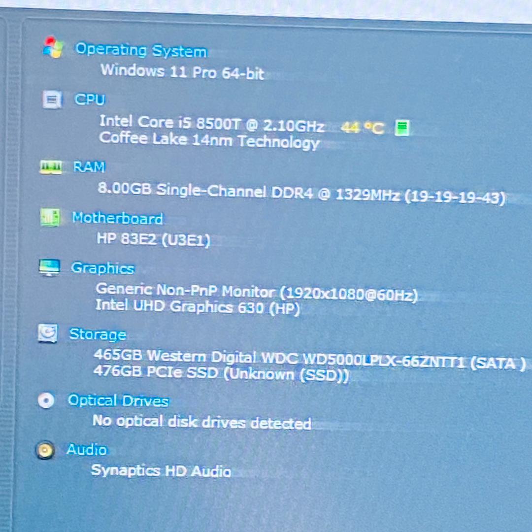 HP EliteDesk 800 G4 DM SSD+HDD Win11 超ミニ