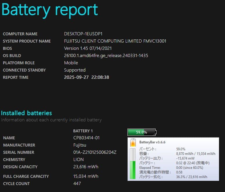 [ジャンク] FUTRO U9311M (11世Cel / 4G / スト無)