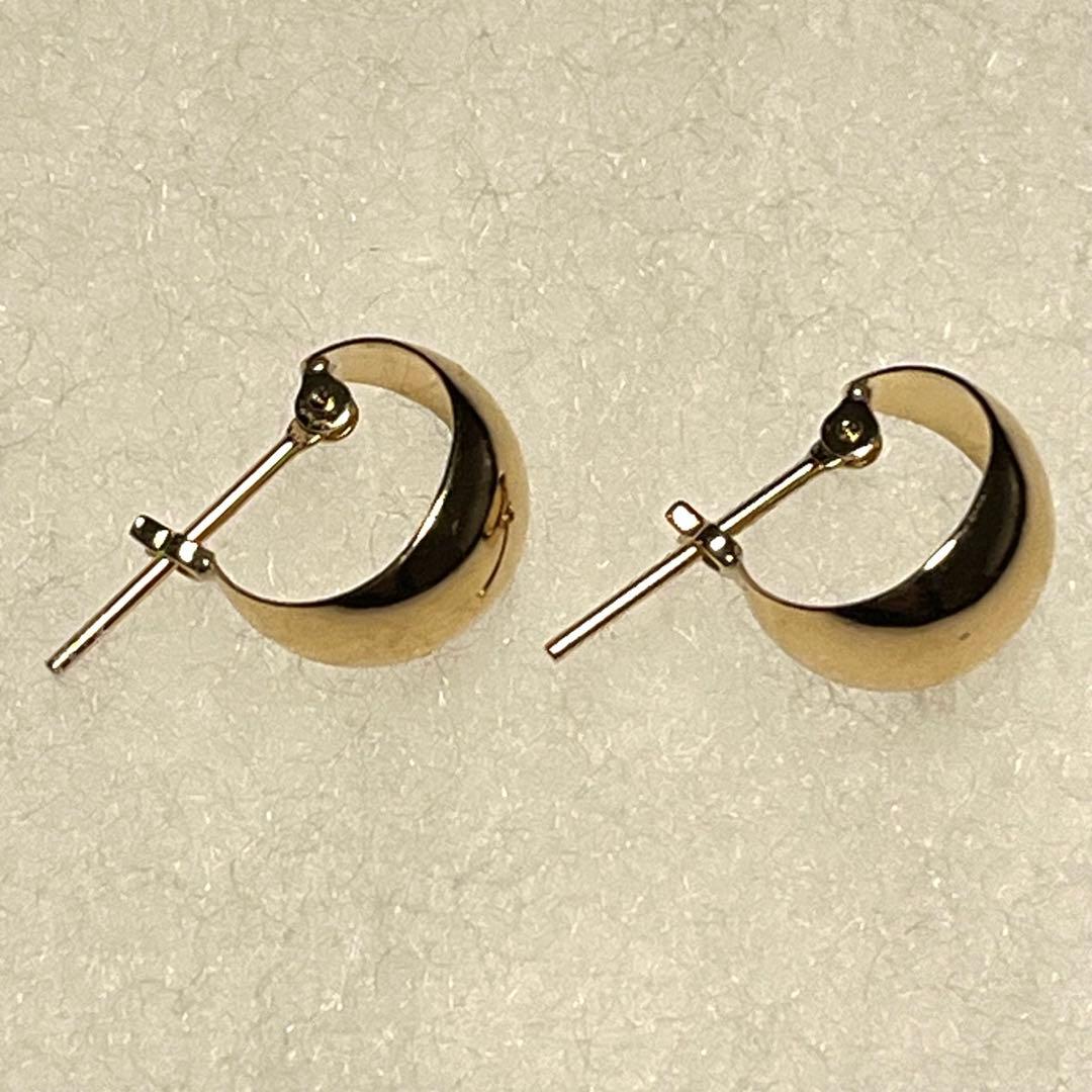 フープピアス 18k 18金 月甲ピアス ムーンピアス イエローゴールド