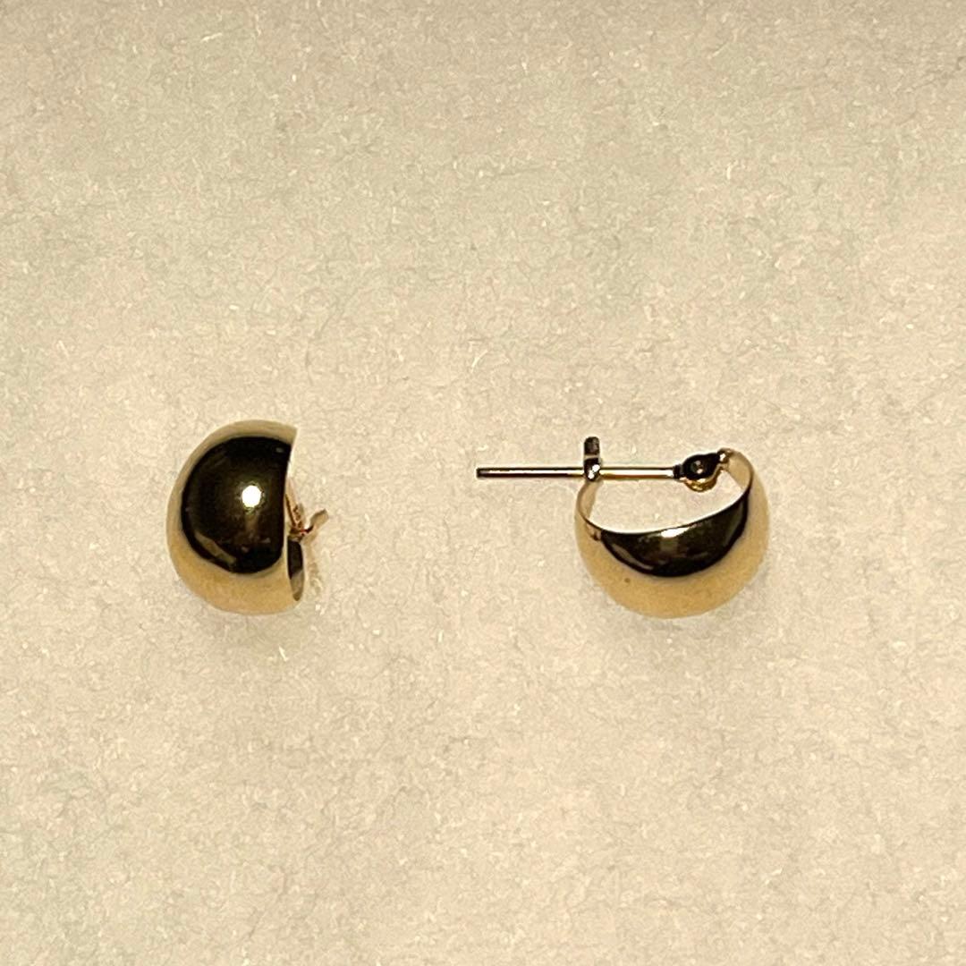フープピアス 18k 18金 月甲ピアス ムーンピアス イエローゴールド