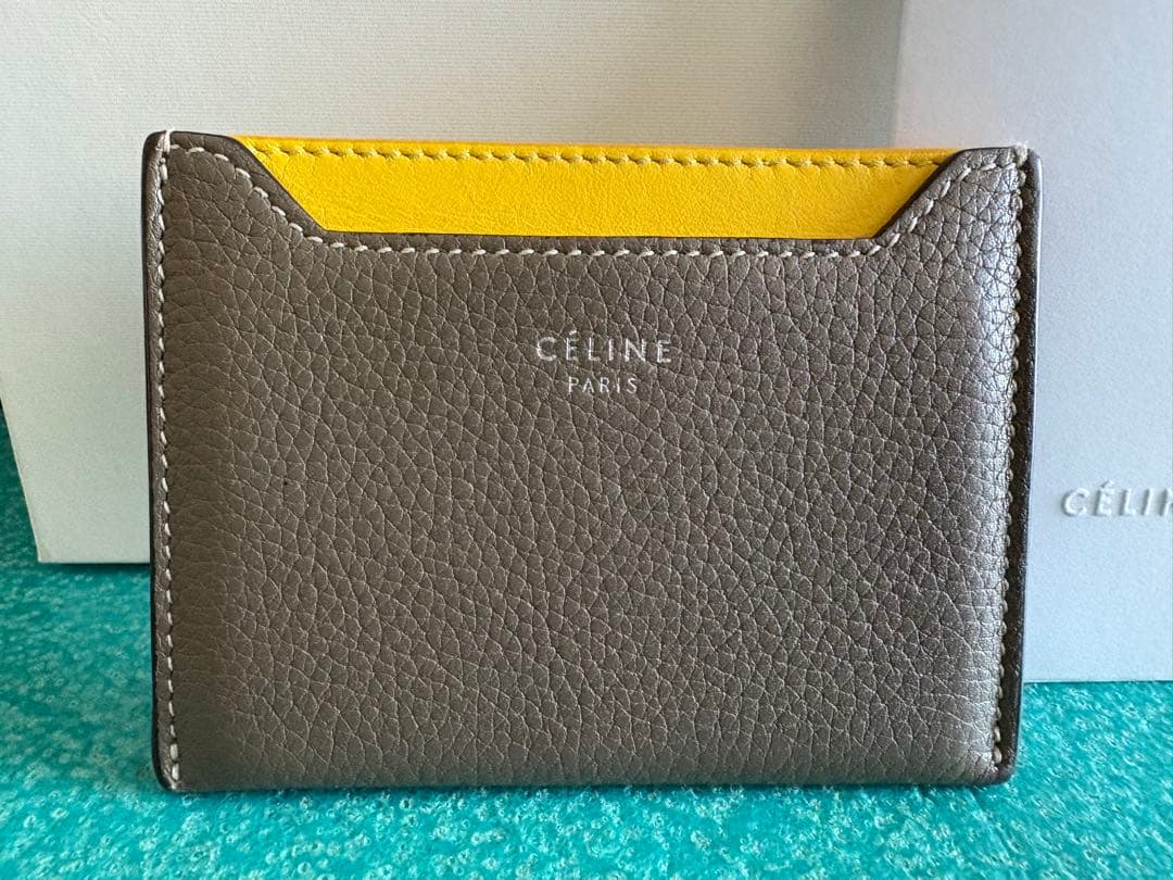 CÉLINE グレー/イエロー 名刺入れ