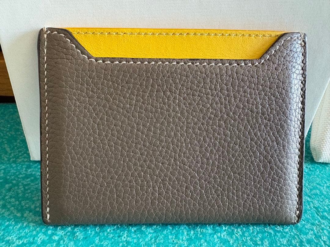 CÉLINE グレー/イエロー 名刺入れ