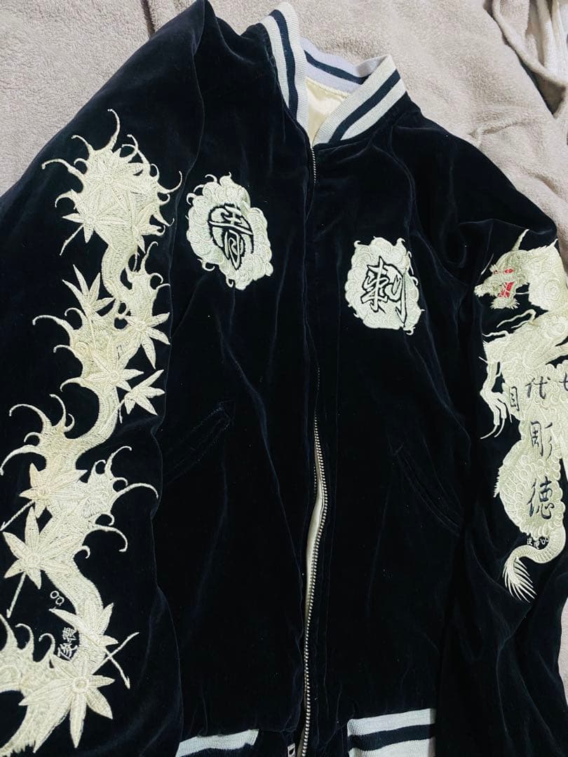 Back street crawler 2面使 限定龍 スカル スカジャン 別珍