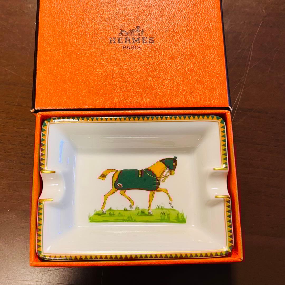 HERMES 陶器灰皿 馬デザイン