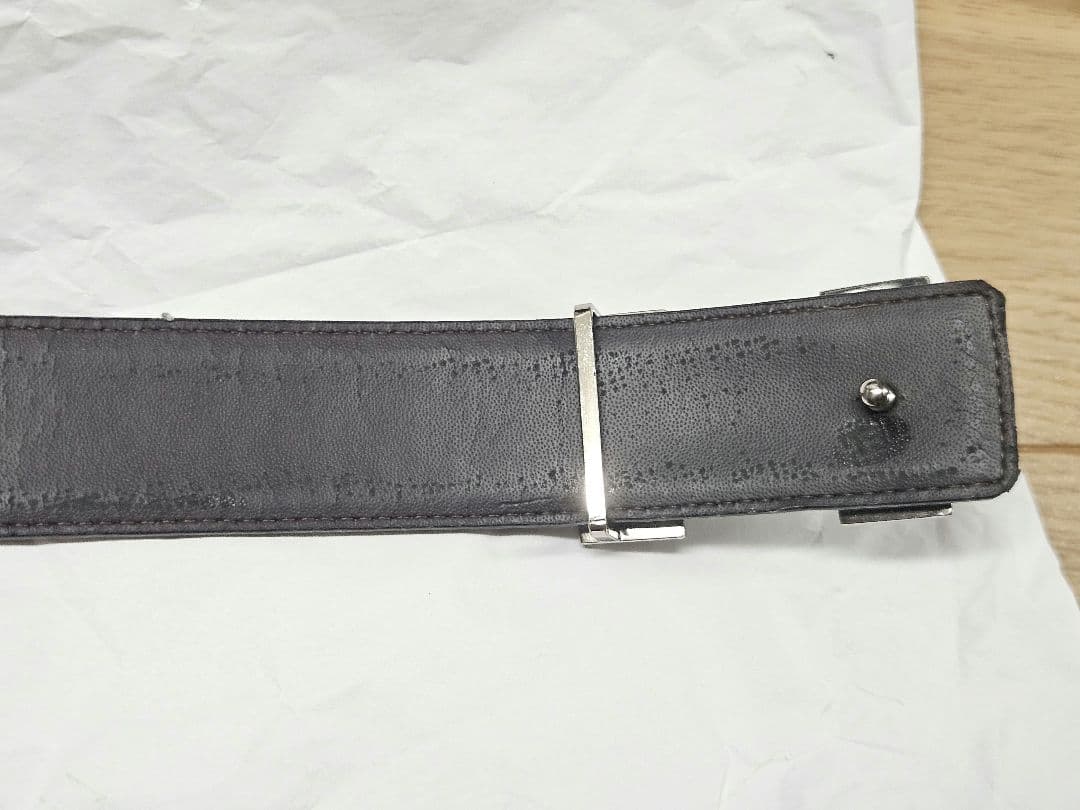 HERMES ブラウンレザーベルト H型バックル レディース 箱あり