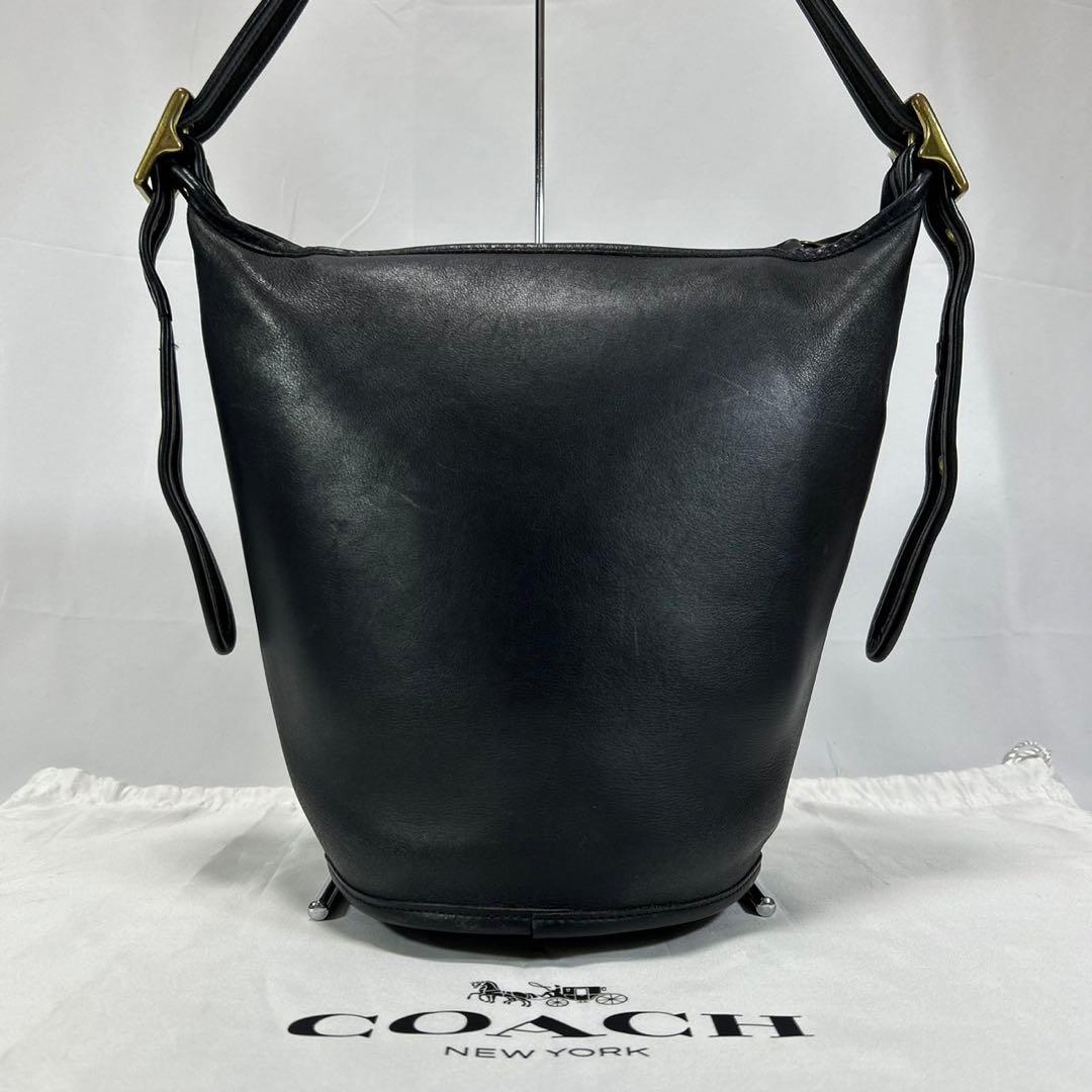 【美品】コーチ 9953 バケツ型ショルダーバッグ レザー 斜め掛け 肩掛け 黒