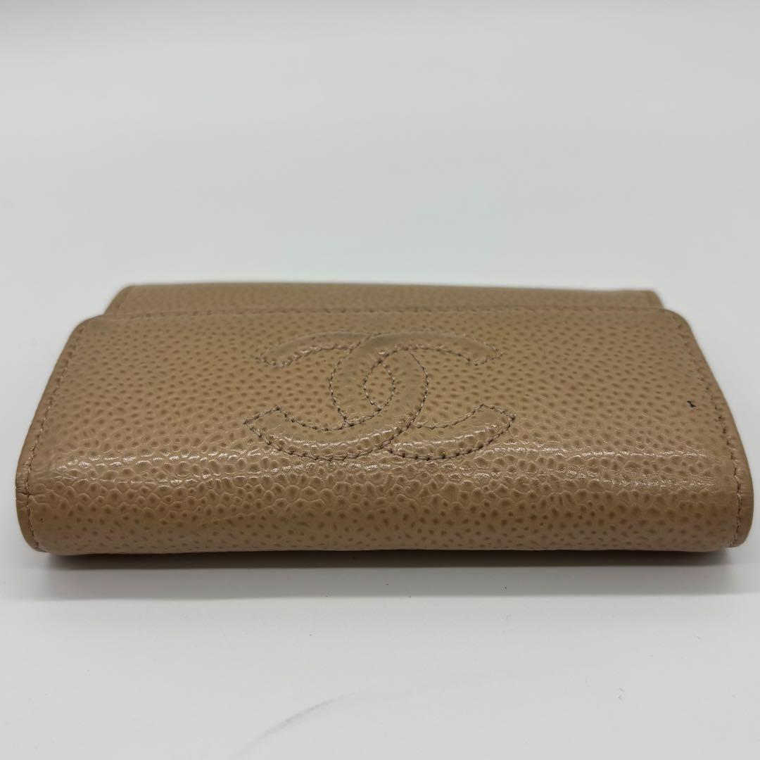 CHANEL カードケース キャビアスキン 17番台 ベージュ
