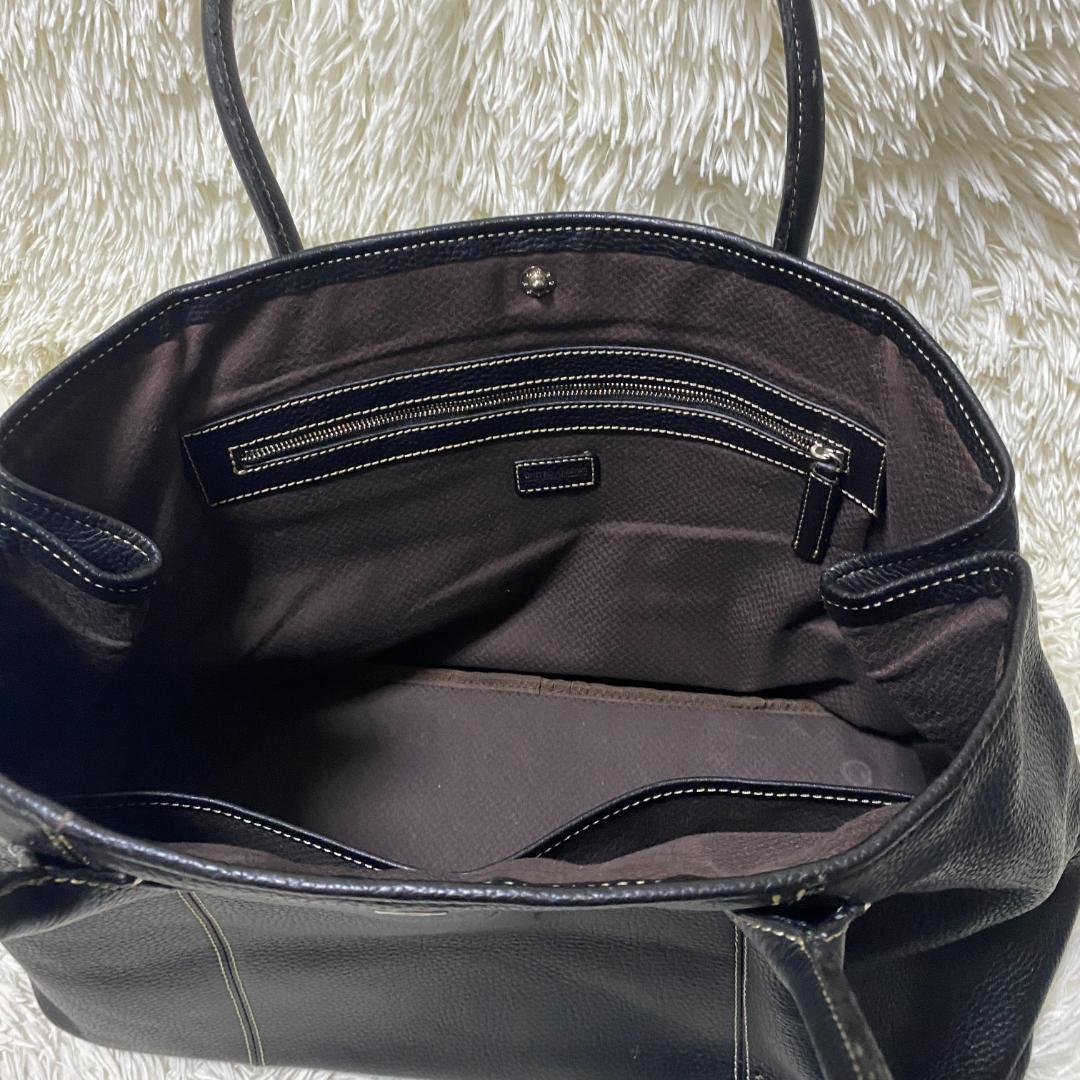 UNITED ARROWS トートバッグ レザー シボ革 肩がけ 大容量 A4