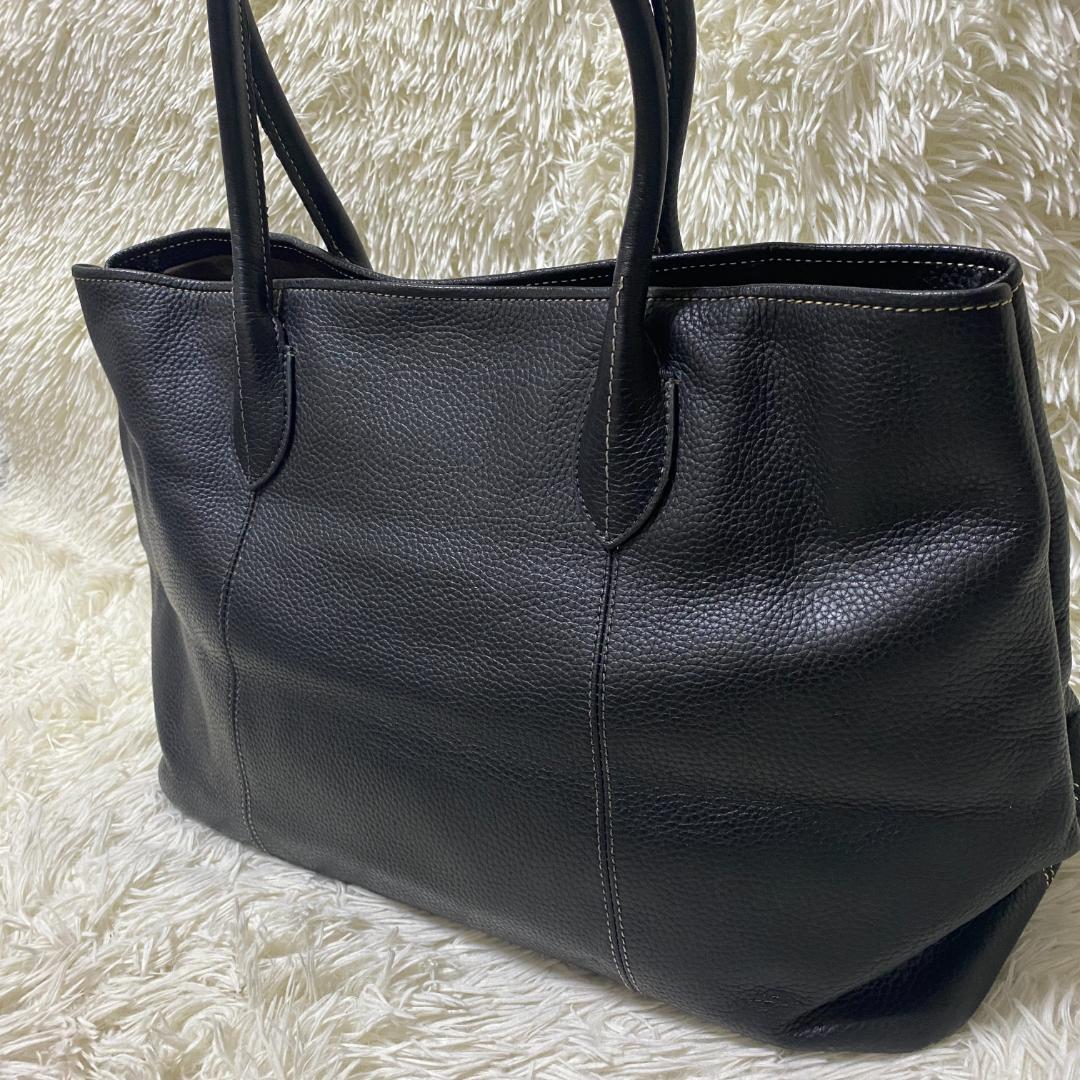 UNITED ARROWS トートバッグ レザー シボ革 肩がけ 大容量 A4