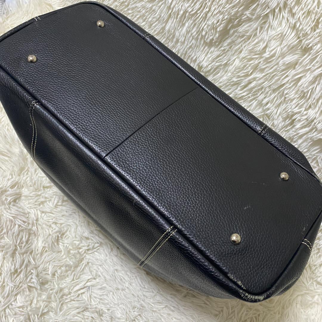 UNITED ARROWS トートバッグ レザー シボ革 肩がけ 大容量 A4