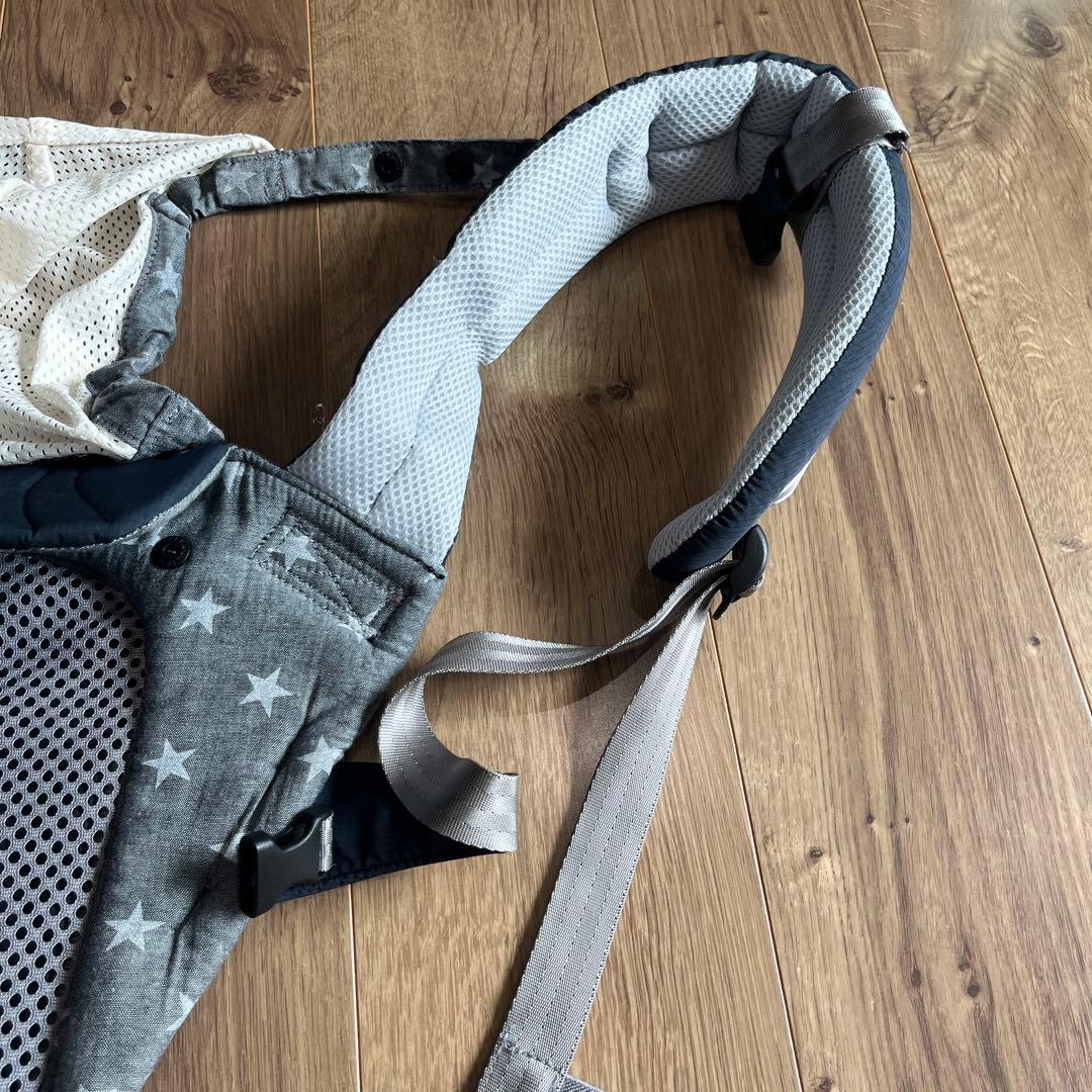 【美品】ミキハウス×ポグネー コラボ 抱っこ紐　チャコールグレーよだれカバー等付