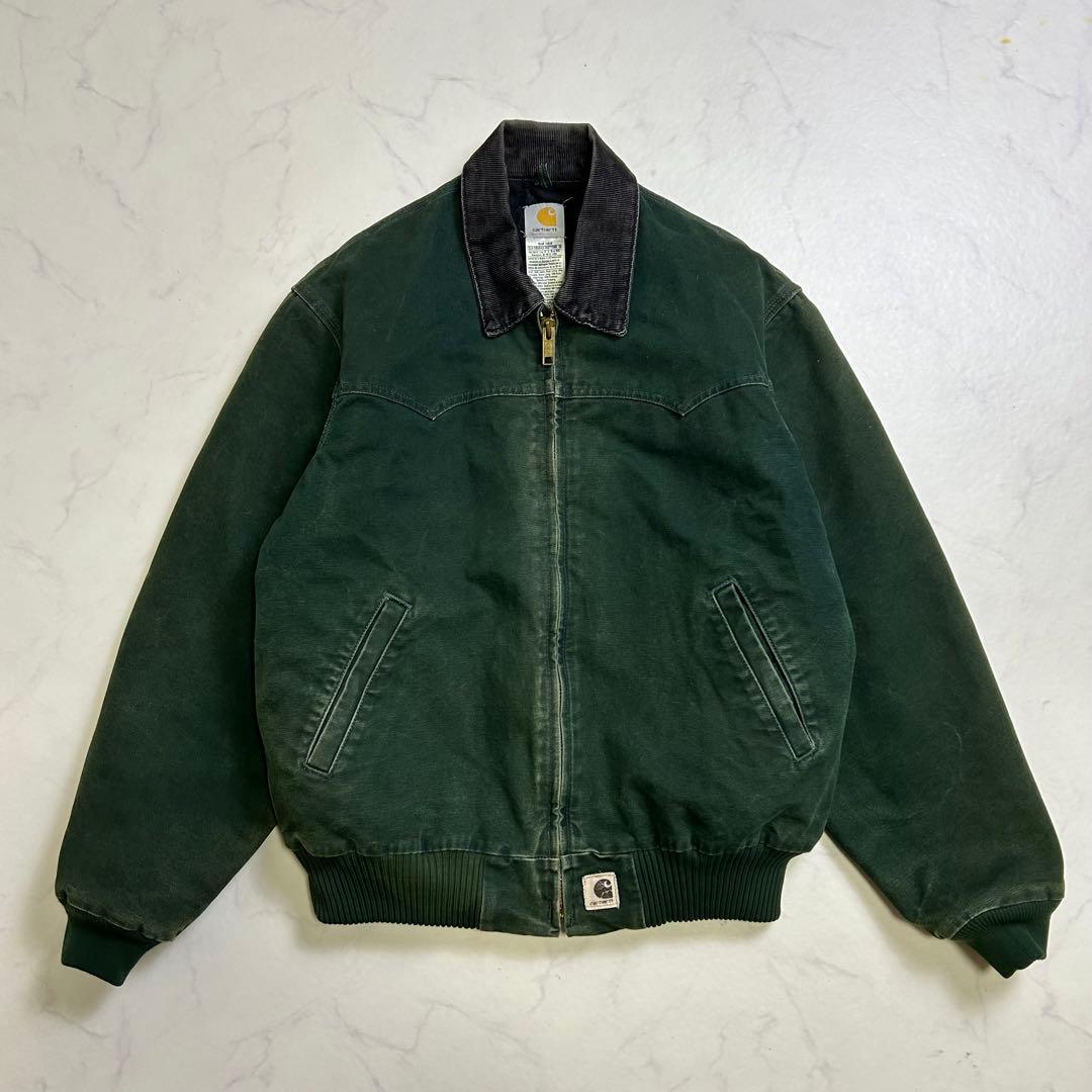 【超フェード】カーハート ダック サンタフェジャケット 緑 L J14 SPC