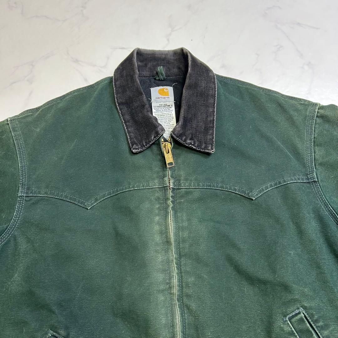 【超フェード】カーハート ダック サンタフェジャケット 緑 L J14 SPC