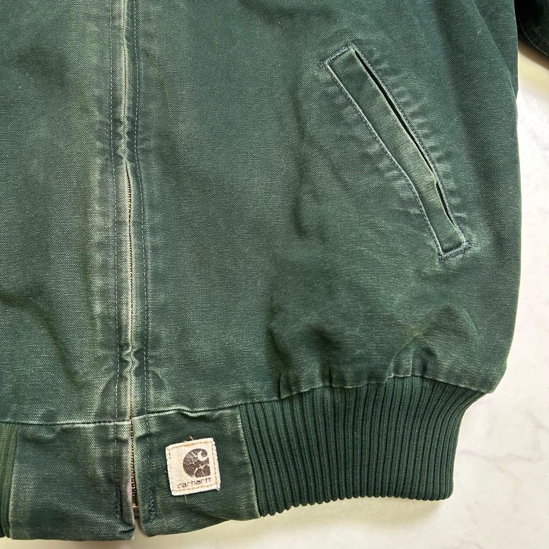 【超フェード】カーハート ダック サンタフェジャケット 緑 L J14 SPC