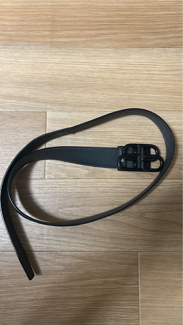 ブラックレザーダブルバックルベルト