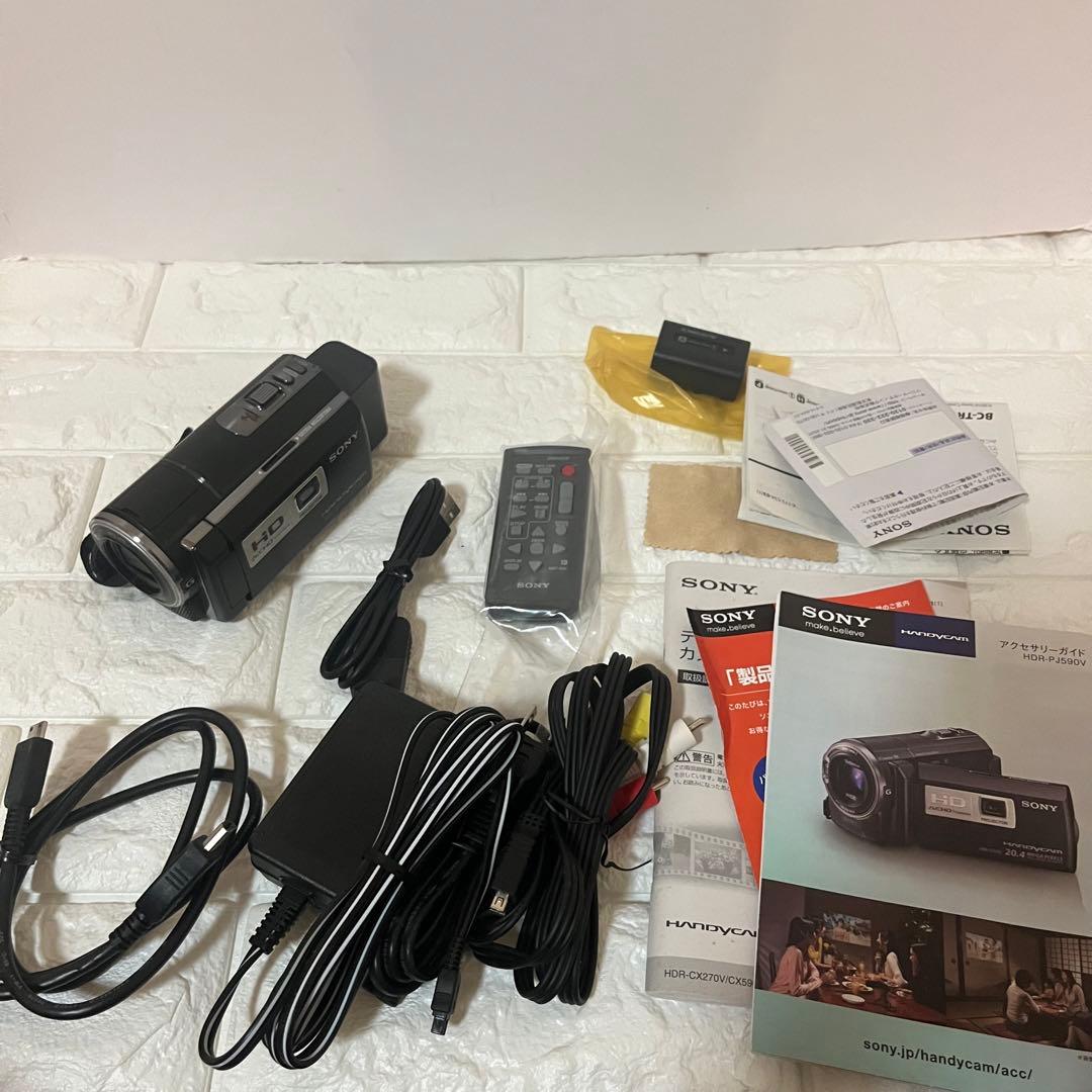 【動作確認OK】SONY　Handycam　HDR-PJ590V バッテリー２つ