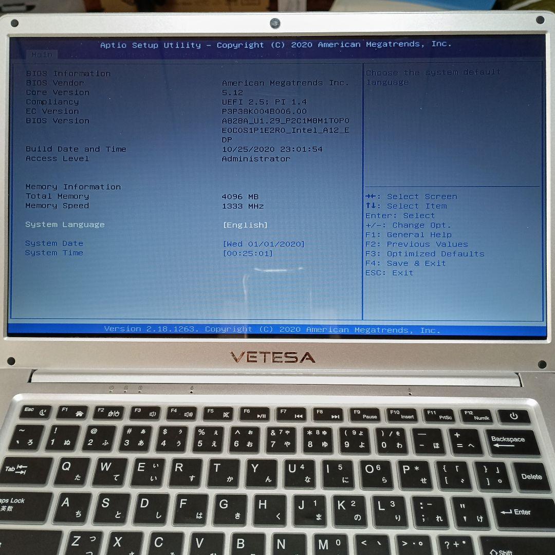 VETESA ノートパソコン本体 充電器付き ※説明欄を必ずご確認下さい※