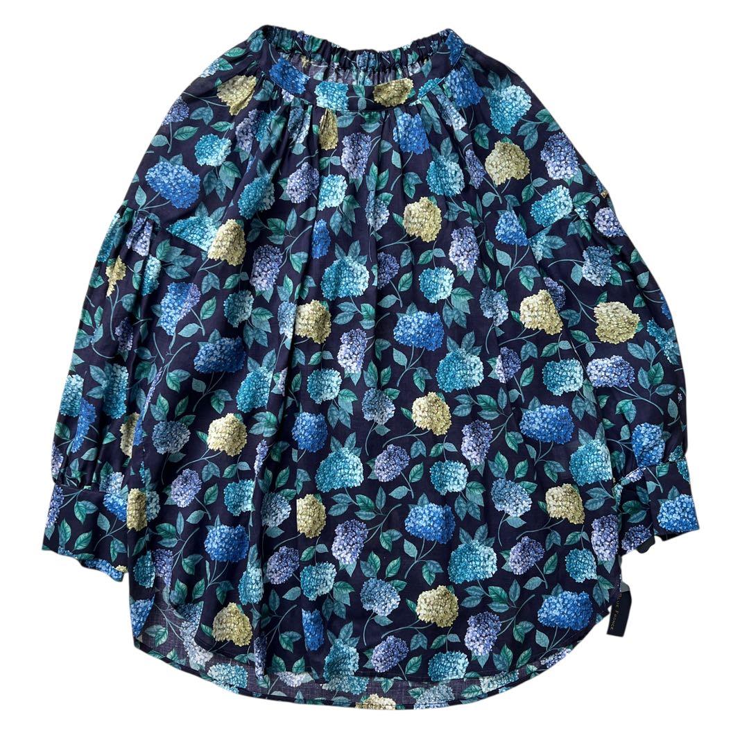 新品　Blue fronce ✕ liberty　紫陽花柄ブラウス　38