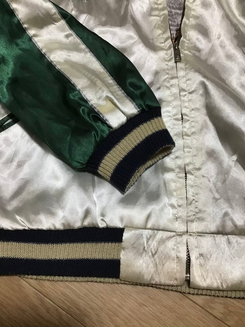 【東洋】リバーシブルスカジャン/M★ピンク、グリーン★虎★ハワイ★メンズ