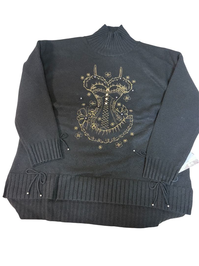 2024AWスーパービューティー　胸元刺しゅう入り　ハイネックセーター 44